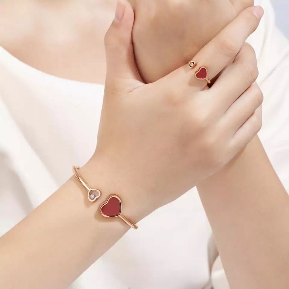 π238π Ch*pard RedΒ Happy Hearts Rose Gold Ring - Picture 2 of 8